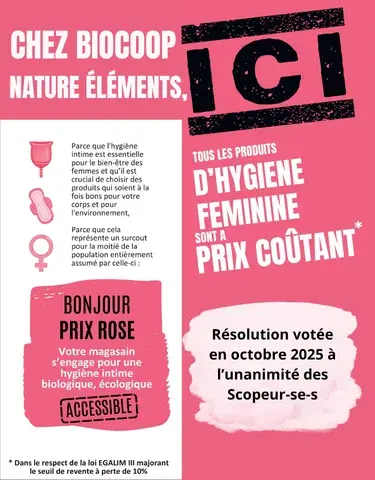 HYGIENE FEMININE A PRIX COÛTANT